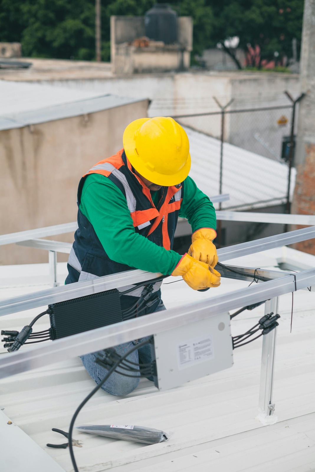 Maintenance technician on site handling a commercial repair
